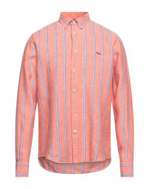 Man Shirt Orange Size S Linen