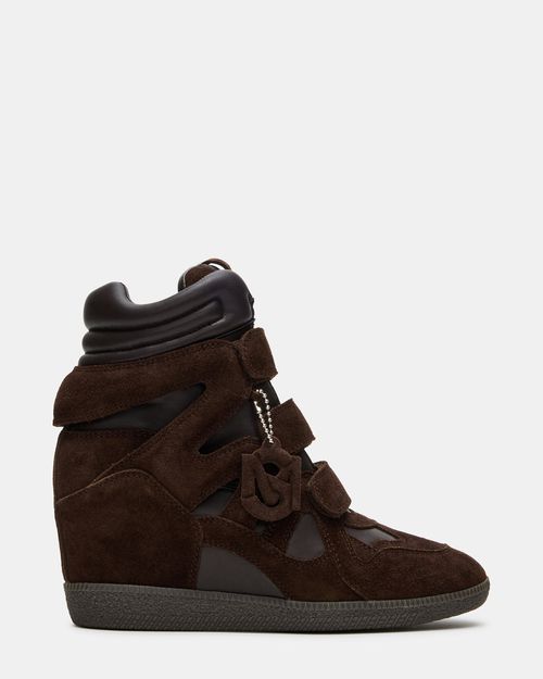 Steve Madden Women's Mavis Wedge Sneakers - Brown Suede