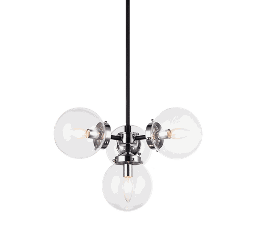 Chrome Four Light Pendant from the Maru Collection