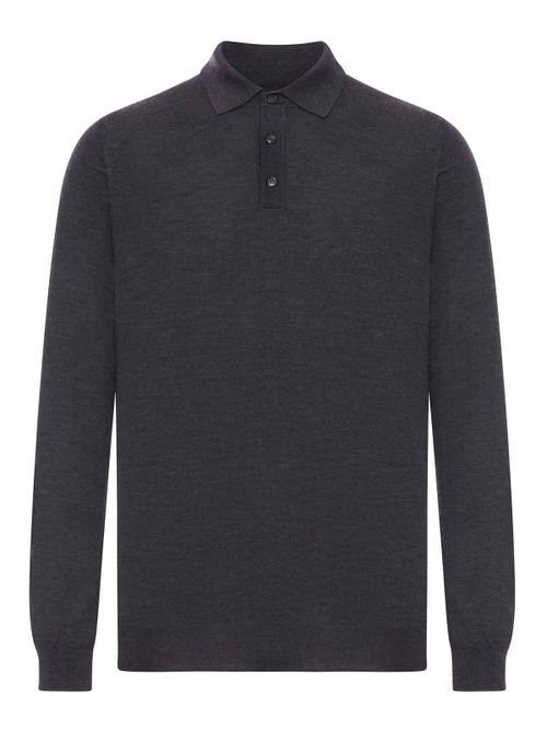 Polo Shirt In Fine Combed Wool