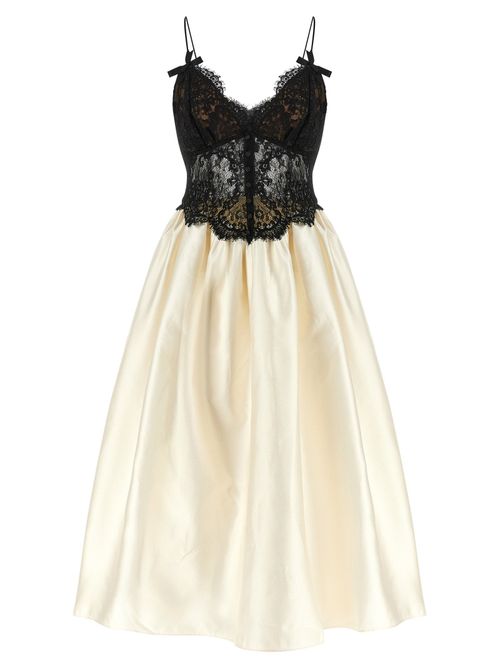 Lace Corset Bodice Dress — Cream