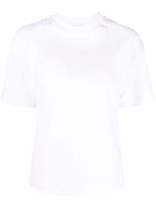 Seam-detailed cotton T-shirt - White
