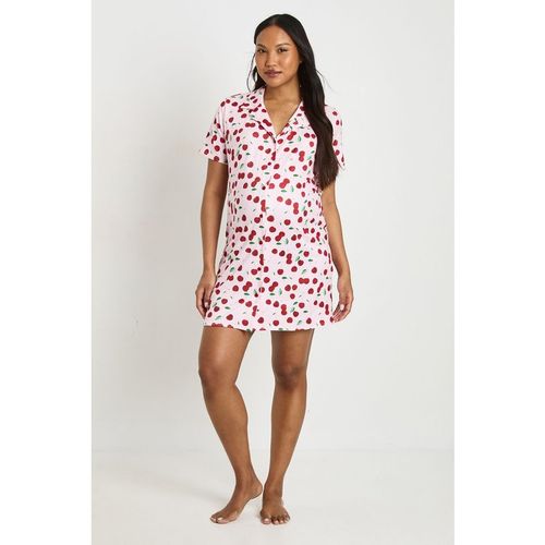 Boohoo Womens Maternity Cherry Print Nightie - Pink
