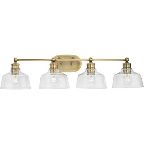 Vintage Brass Four Light Bath from the Singleton Collection