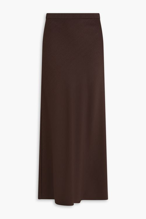 Riva wool-twill maxi skirt - Brown - UK 16