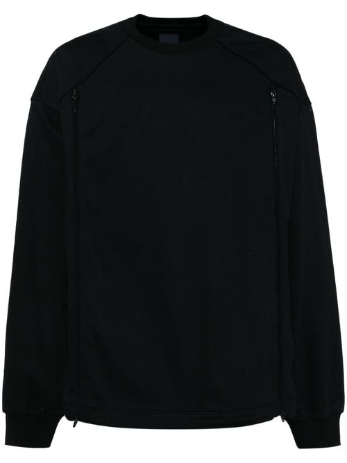 Side-open mesh two-tone sweatshirt - Black