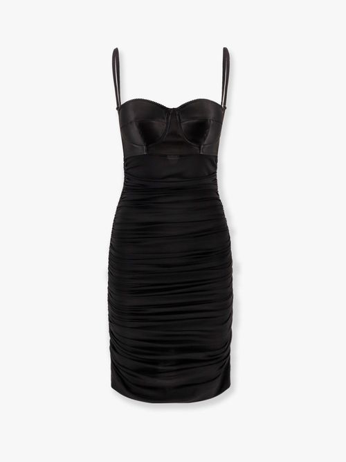 Viscose Blend with Bra-Style Bodice Dress — Black