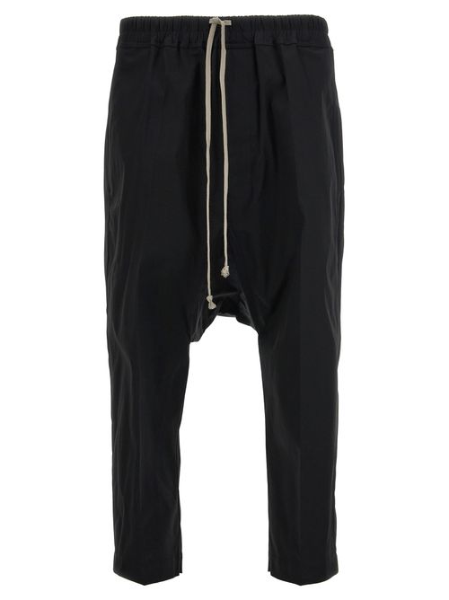 Low-Crotch Cotton Trousers — Black