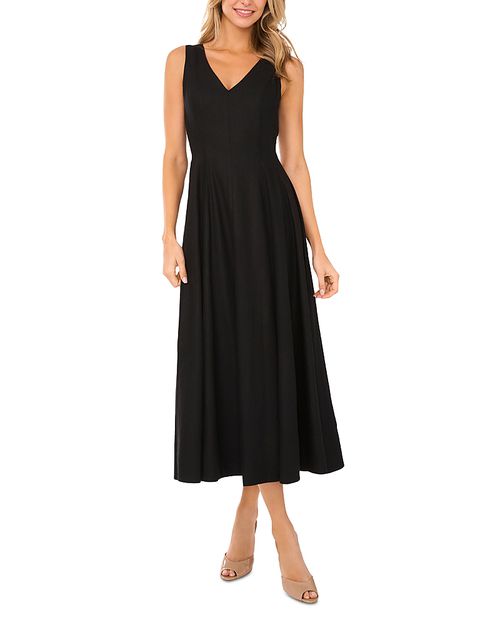 Ted Baker | Sleeveless V Neck Pleated Maxi Dress | Realry