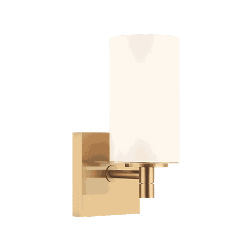 Aged Gold Brass One Light Wall Sconce from the Candela Collection