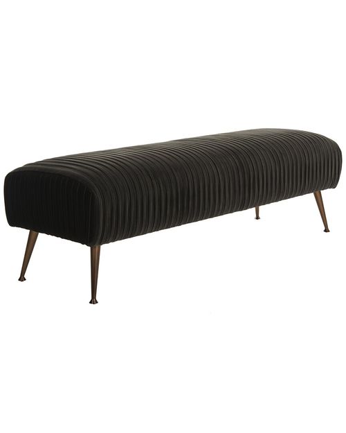 Salome Velvet Bench With Antique Brass Legs