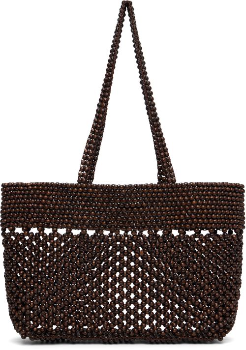 Brown Wooden Beads Tote