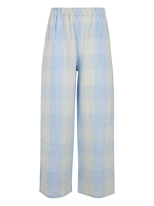 Check-patterned trousers - Blue