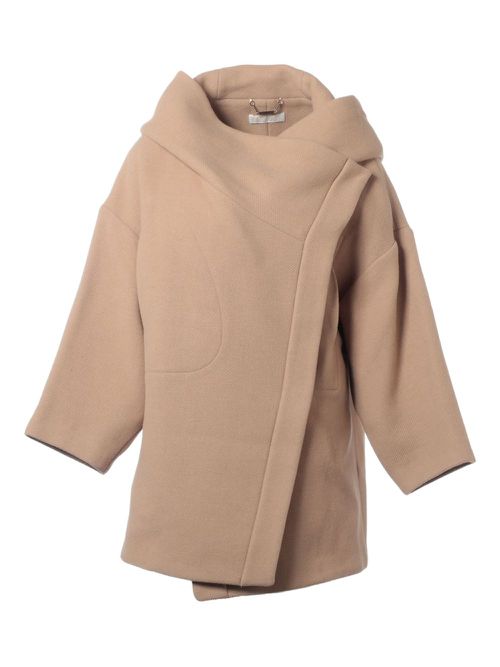 Asymmetric hooded jacket - Neutrals