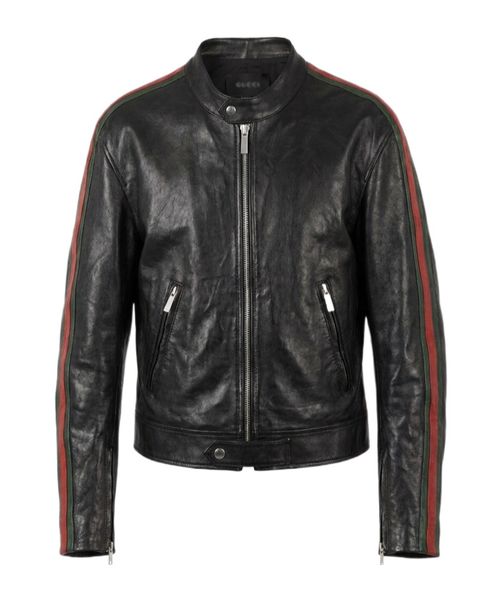 Buffalo leather biker jacket with Web
