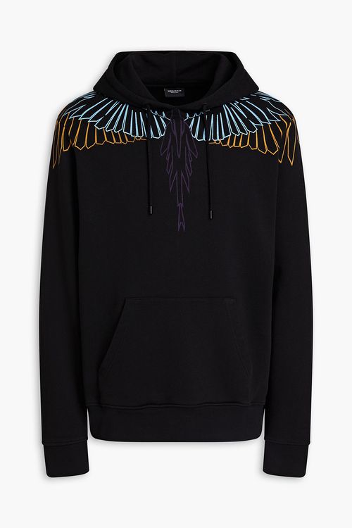 Printed French cotton-terry hoodie - Black - XS