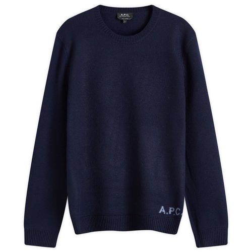 Men's Edward Intarsia Knit Sweatshirt in Dark Navy