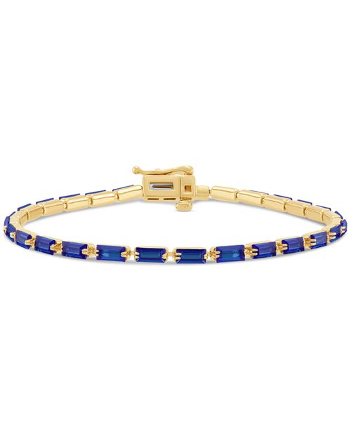 Created Sapphire Bracelet (6-1/6 ct. t.w.) in 14k Yellow Gold Over Sterling Silver - Sapphire