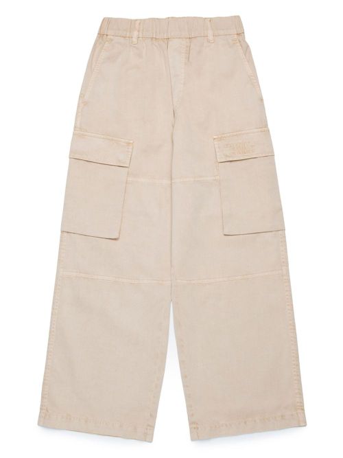 Numbers-motif cotton trousers - Neutrals