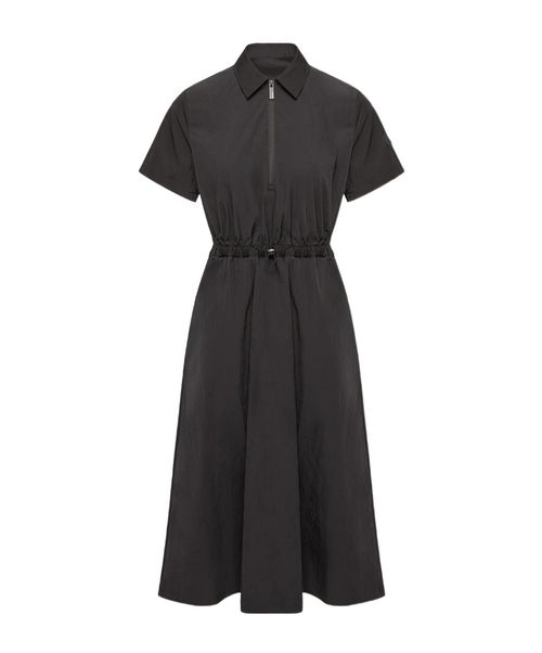Pleated Mid-Length Shirt Dress