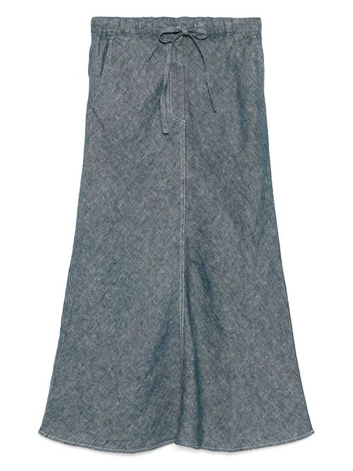 LESS A-type linen skirt - Blue