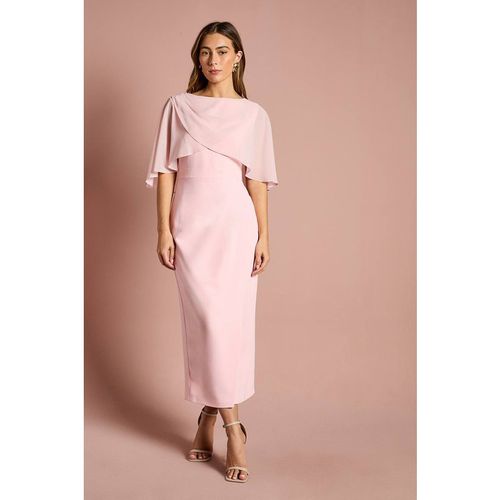 Coast Women's Chiffon Cape Pencil Dress in Blush