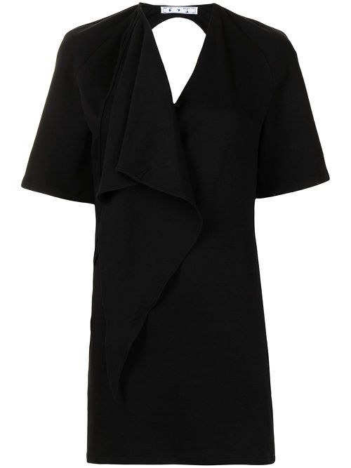 Short-sleeve backless dress - Black