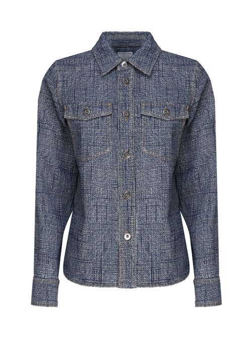 Silk And Viscose Denim Printed Shirt