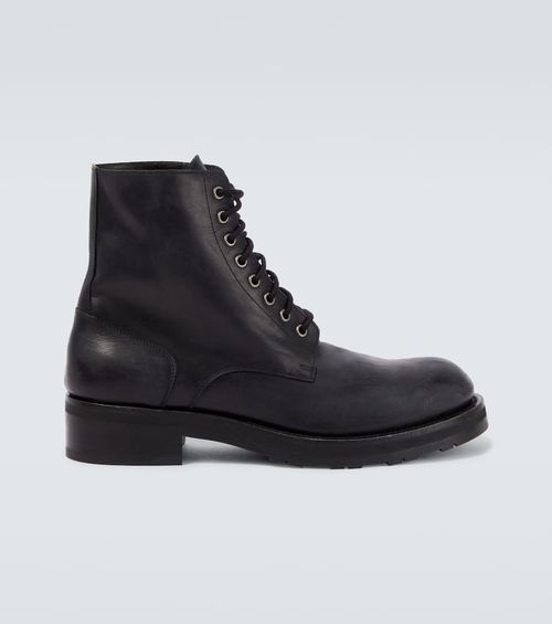 Leather combat boots