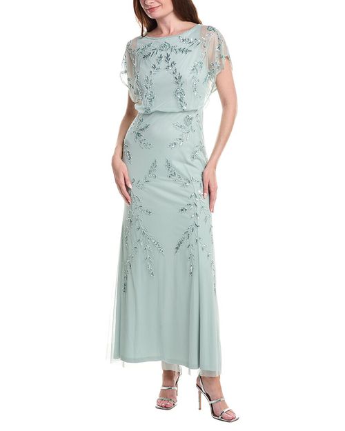 Beaded Flutter Blouson Dress