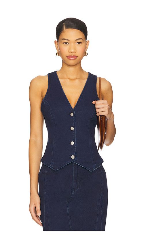 Superdown Darlah Denim Vest Top in Blue.  S. Also in