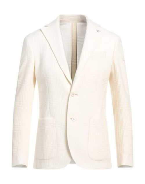L. b.m. 1911 Man Blazer Cream Size 36 Virgin Wool, Nylon, Viscose