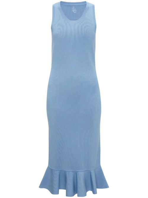 Ruffled-hem dress - Blue
