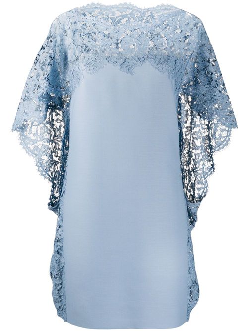 Valentino Garavani lace cape dress - Blue