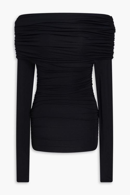 Luca off-the-shoulder stretch-modal jersey top - Black - L