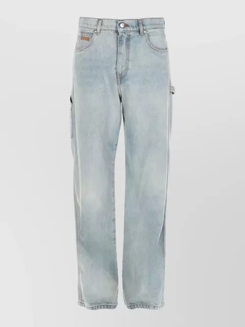 MSGM - logo jeans straight leg five pocket