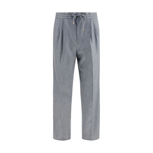 Virgin Wool Mélange Trousers — Gray