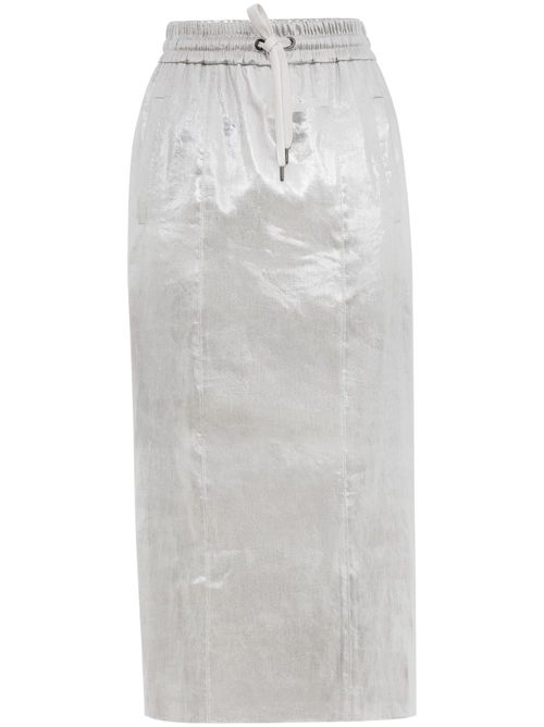 Metallic-finish midi skirt - Grey