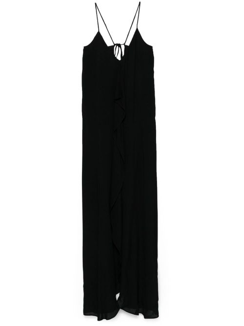 Ruffle-detail maxi dress - Black