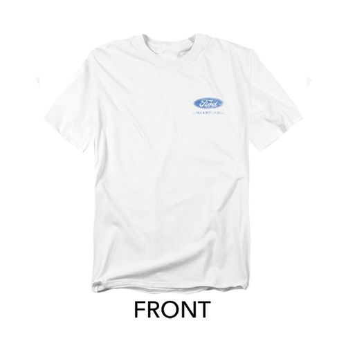 Men's Ford Gt Fastback Advert Front Back T-Shirt - White