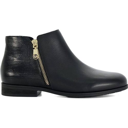 Dune London Women's Wide Fit 'Pandias' Leather Ankle Boots in Black
