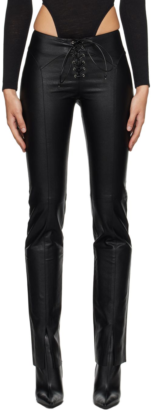 Miaou Black Element Faux-Leather Pants