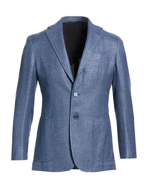 Man Blazer Slate blue Size 32 Silk, Cotton