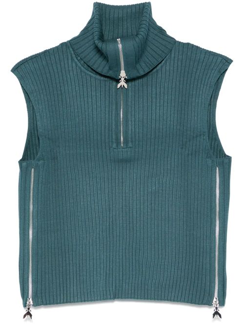 Ribbed-knit vest - Green