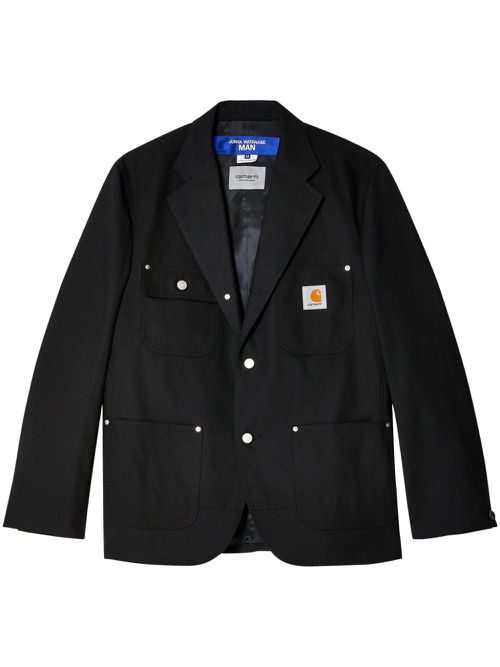 Single-breasted wool blazer - Black