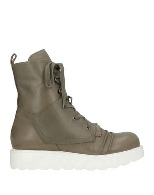 Woman Ankle boots Military green Size 4 Leather