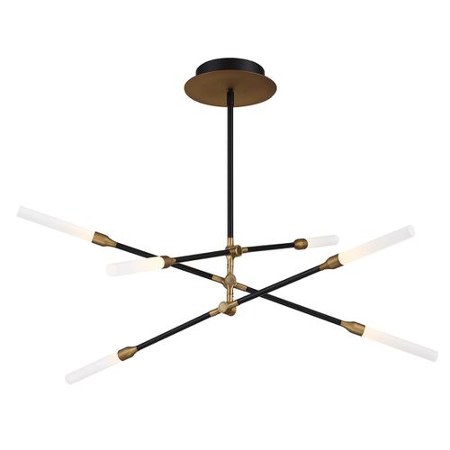 WAC Houdini 3000K 6-Light Chandelier in Black Aged Brass - PD-55906-BK/AB