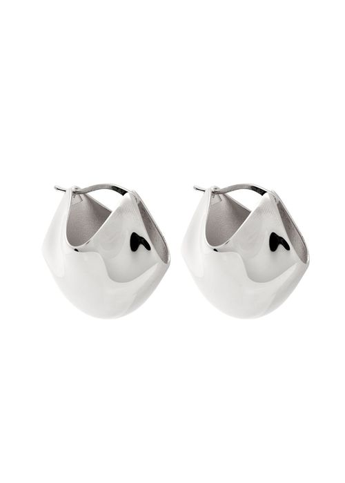 Lotus Medium Palladium-plated Earrings