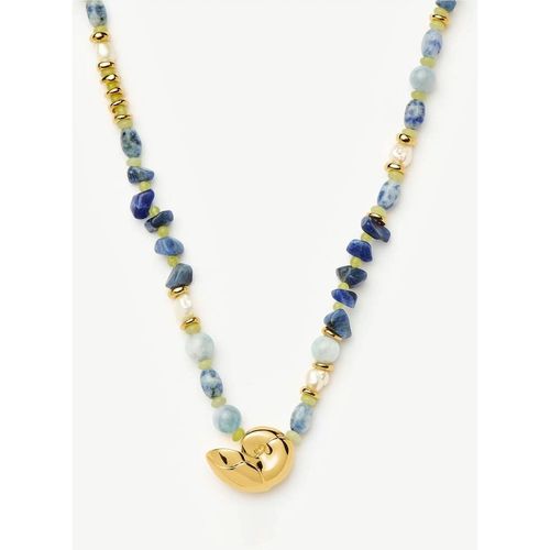 Shell Statement Multi Beaded Necklace | Gold Plated/Multi Gemstone