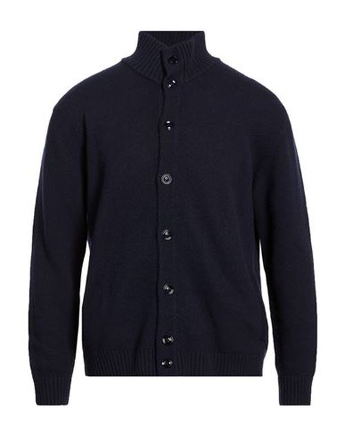 Man Cardigan Navy Size S Wool, Polyamide